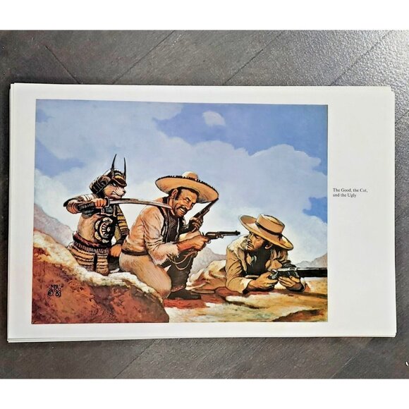 Samurai Cat a Portfolio by Mark Rogers-1983-12 Prints-17 in x 11 in -Signed-Rare - Picture 5 of 15